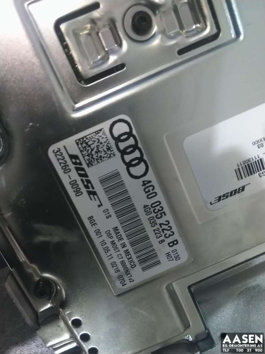 Bilstereo forsterker til Audi A7 2010-2014 (Type I, Fase 1)  (4G0 035 223 B|)