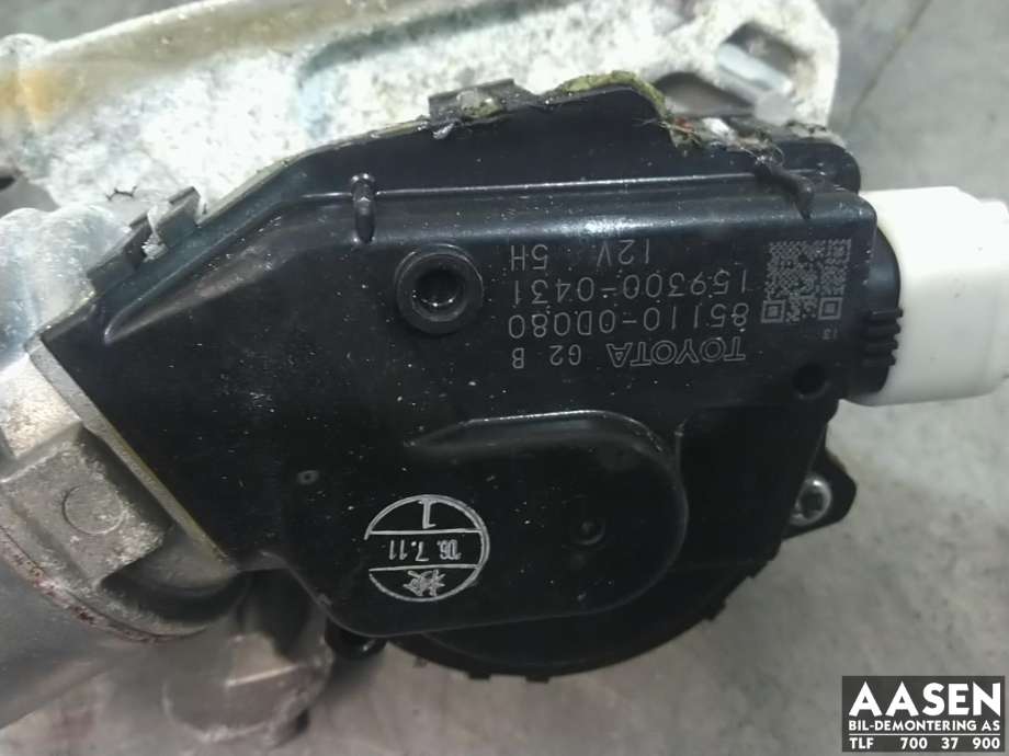 Viskermotor frontrute komplett m/overføring til Toyota Yaris 2006-2009 (Type II, Fase 1)  (85110-0D080|)