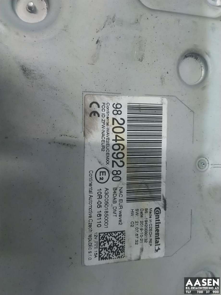 Bilstereo til Peugeot 3008 2016-->> (Type II)  (CONTINENTAL|9820469280|)