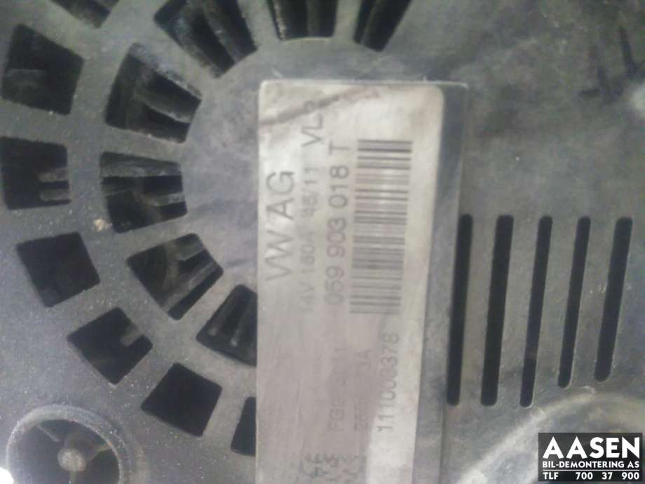 Dynamo diesel til Audi A6 2011-2014 (Type IV, Fase 1) (C7) (C7) (059 903 018 T|059 903 018 TX|059 903 018 QX)