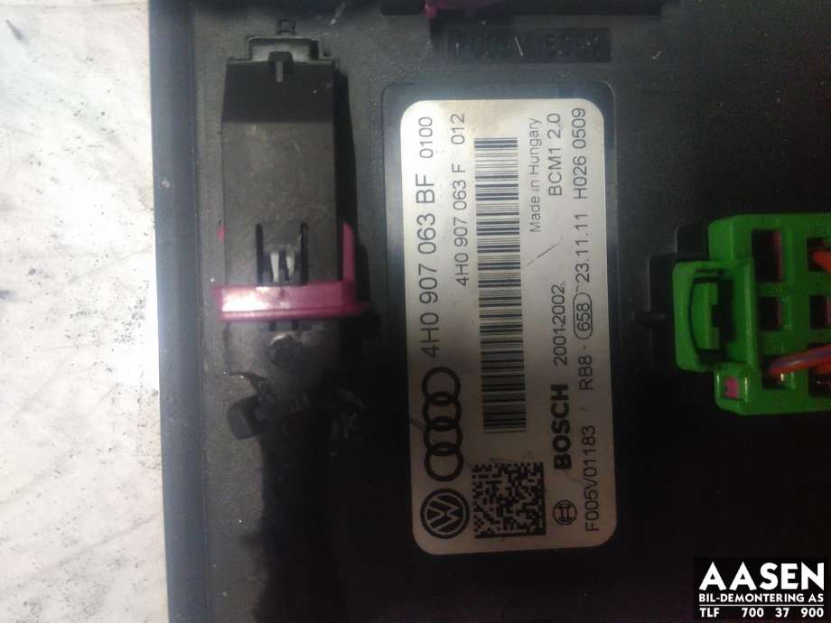 Styreenhet comfort (BCM) til Audi A6 2011-2014 (Type IV, Fase 1) (C7) (C7) (4H0907063BF|)