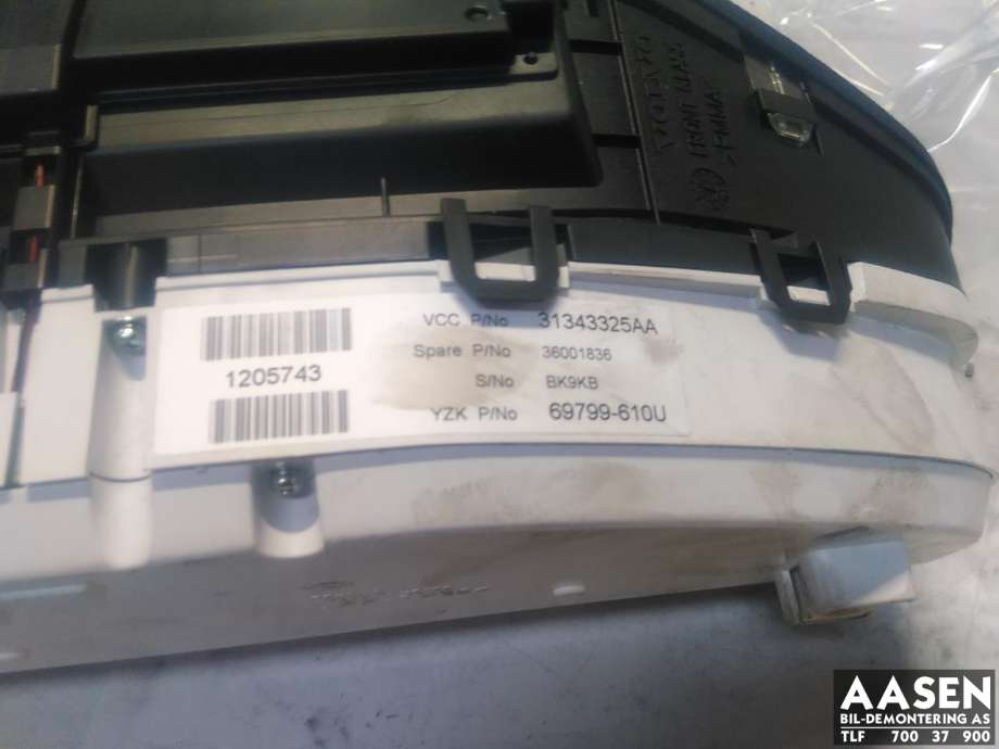 Instrumentpanel til Volvo V60 2010-2013 (Type I, Fase 1)  (36002600|)