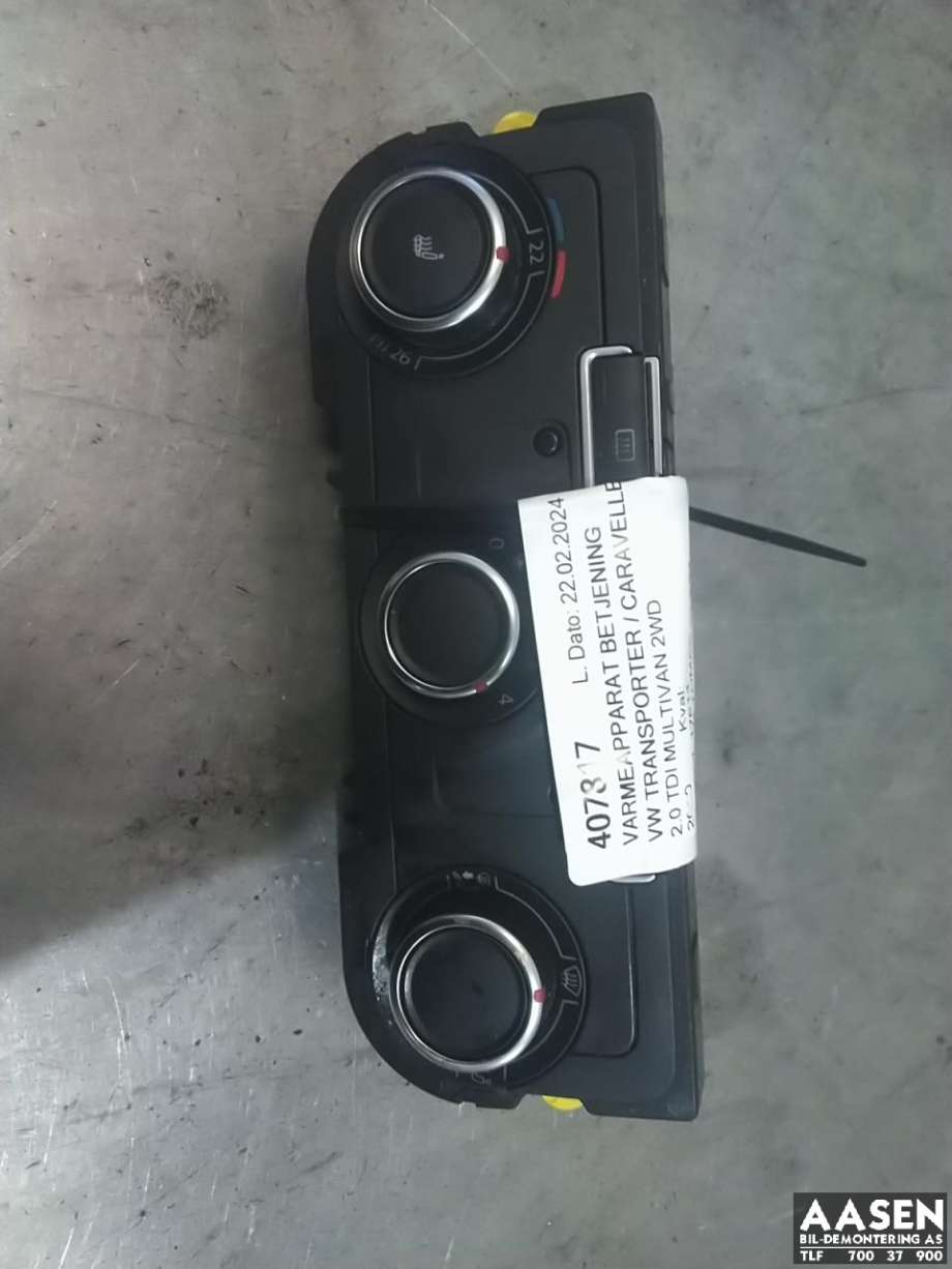 Varmeapparat betjening til VW Transporter / Caravelle 2009-2015 (Fase 2) (T5) (T5) (7H0 919 158 N|)