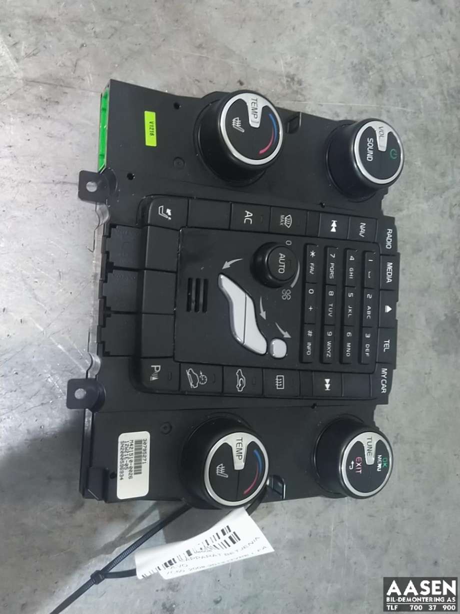 Varmeapparat betjening til Volvo XC60, 2008-2013 (Type I, Fase 1) (30795271)
