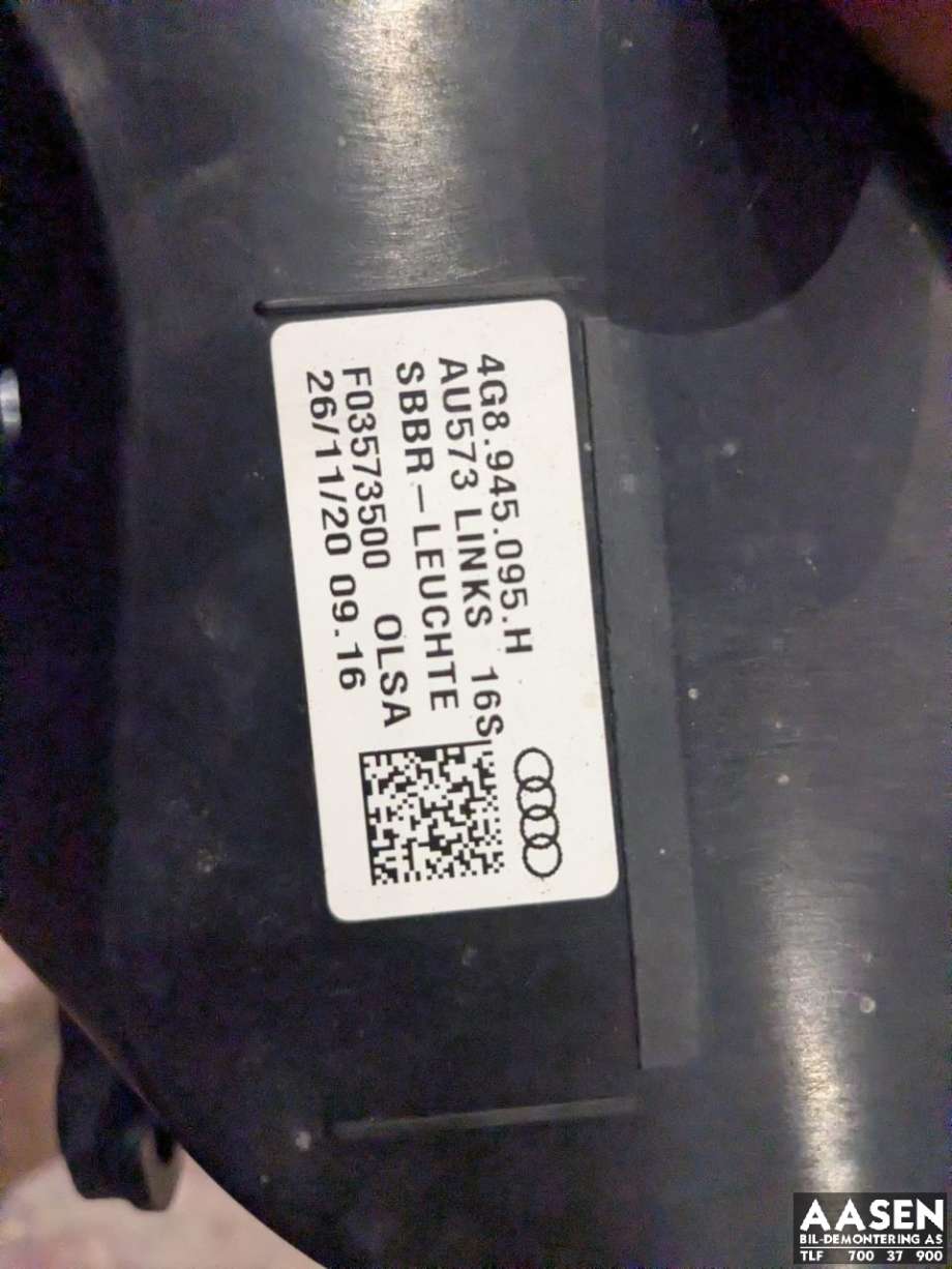 Baklykt venstre ytre til Audi A7 2014-2018 (Type I, Fase 2)  (4G8 945 095 H|)