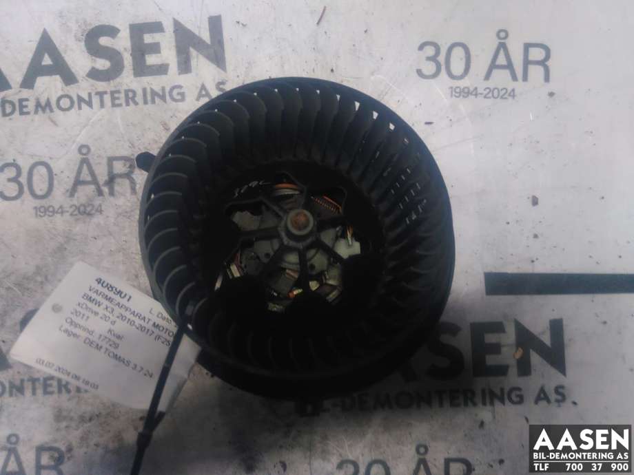 Varmeapparat motor til BMW X3 2010-2017 (F25) (F25) (64 11 9 227 670|)