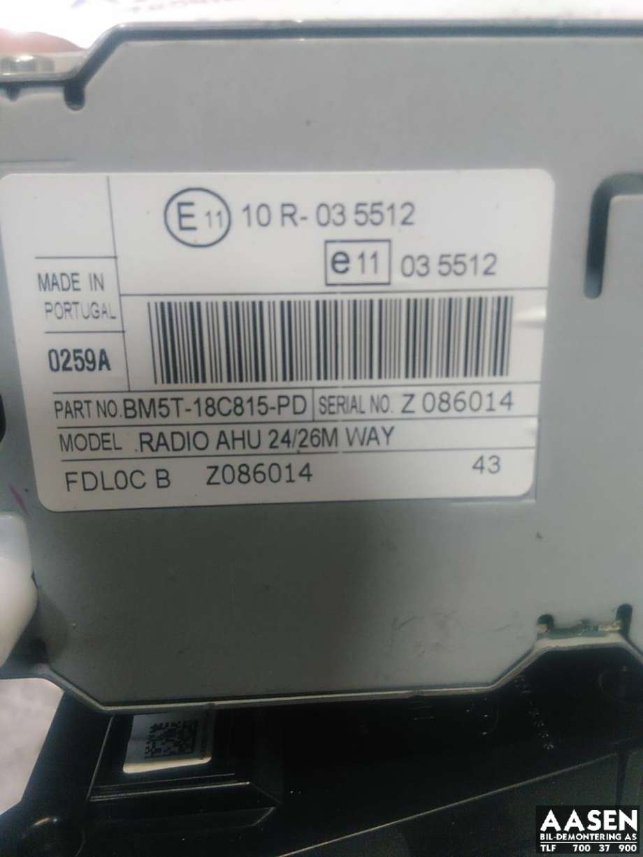 Bilstereo til Ford Transit Custom 2013-2023 (Type I)  (2025283|BM5T-18C815-PD|BM5T-18C815-PL)