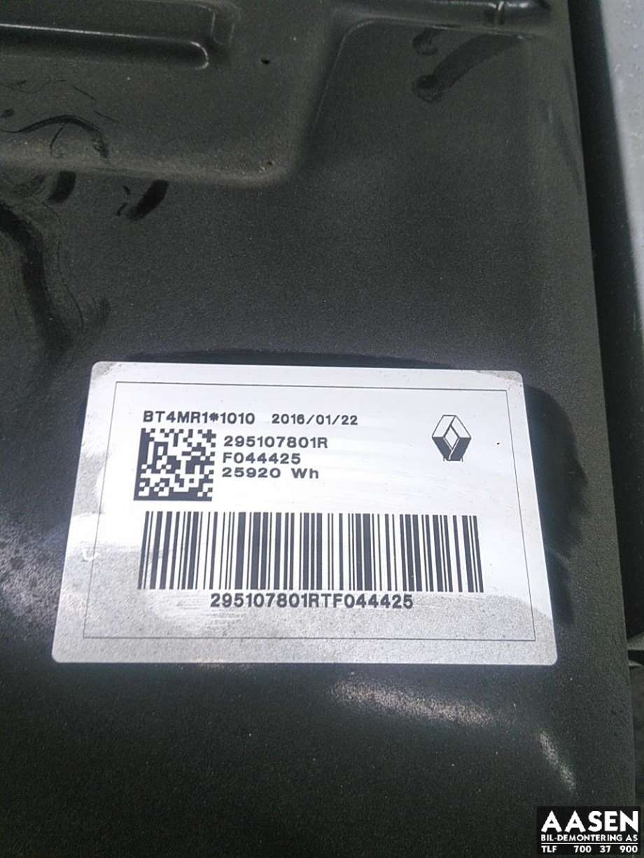 Batteripakke elbil til Renault Zoe 2013-2019 (Fase 1)  (295106636R|)