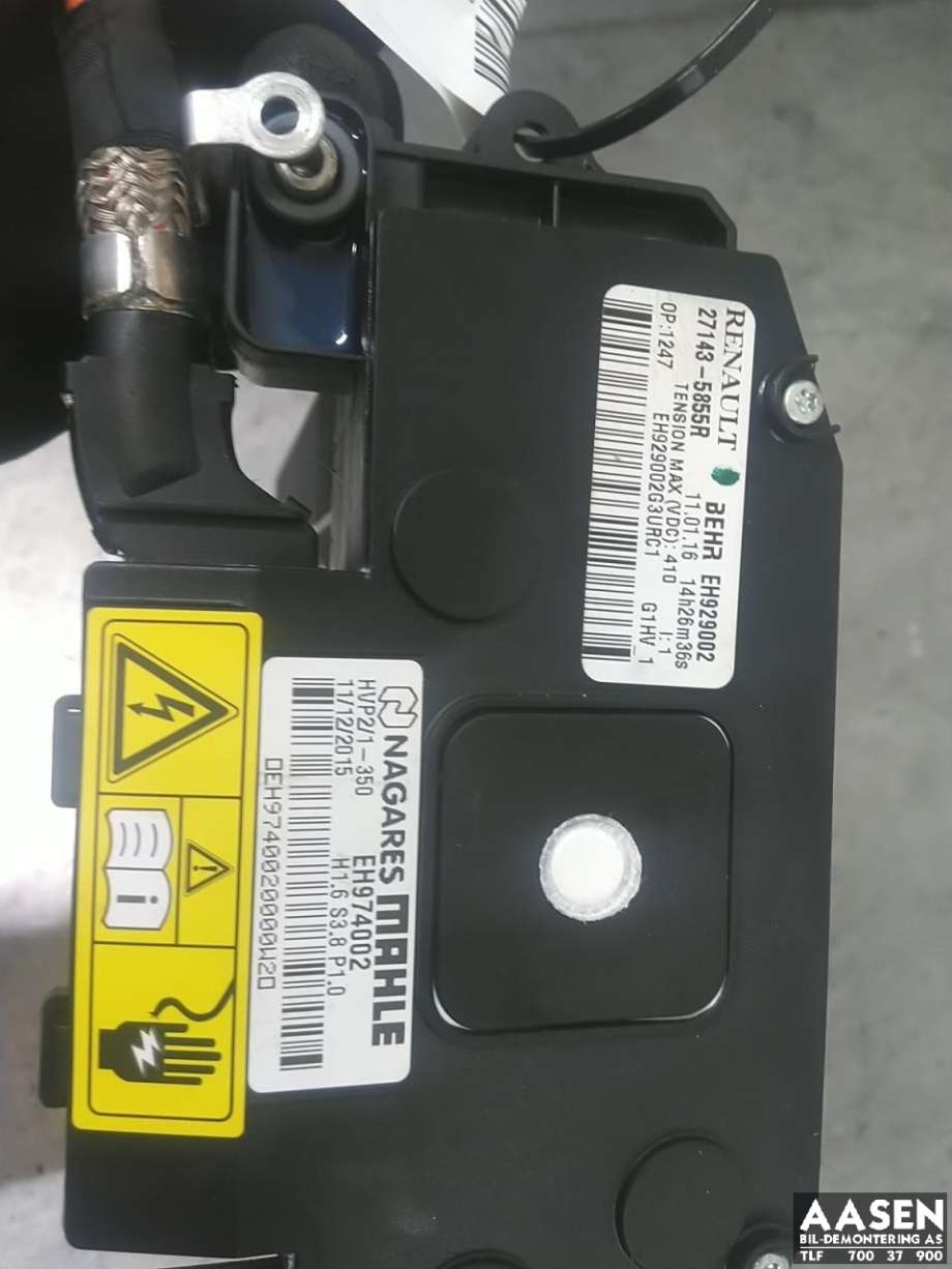 Varmeapparat PTC-heater til Renault Zoe 2013-2019 (Fase 1)  (271437720R|)