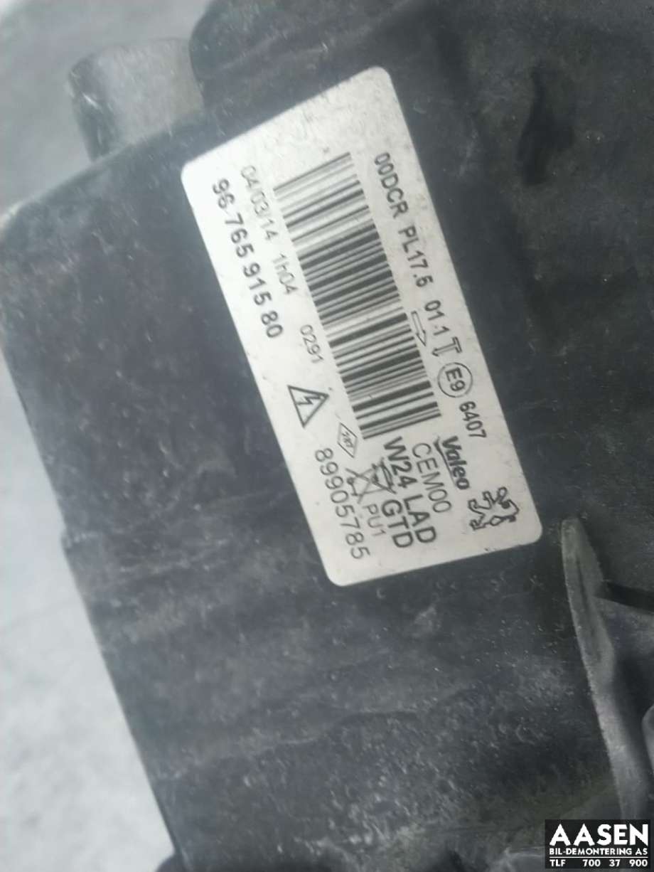 Frontlykt venstre xenon til Peugeot 508 2011-2014 (Type I, Fase 1)  (96 765 915 80|)