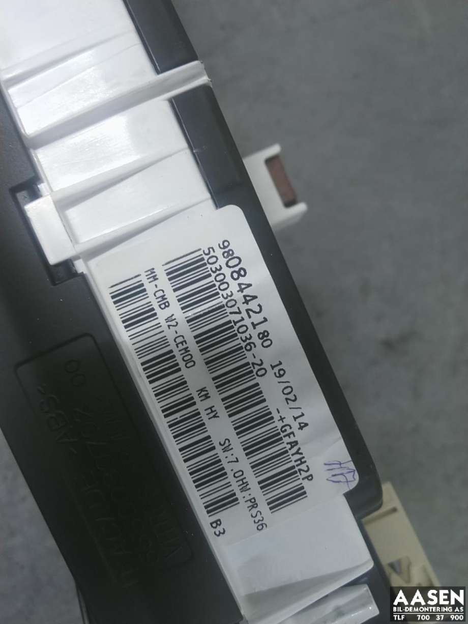 Instrumentpanel til Peugeot 508 2011-2014 (Type I, Fase 1) (98 071 824 80|)