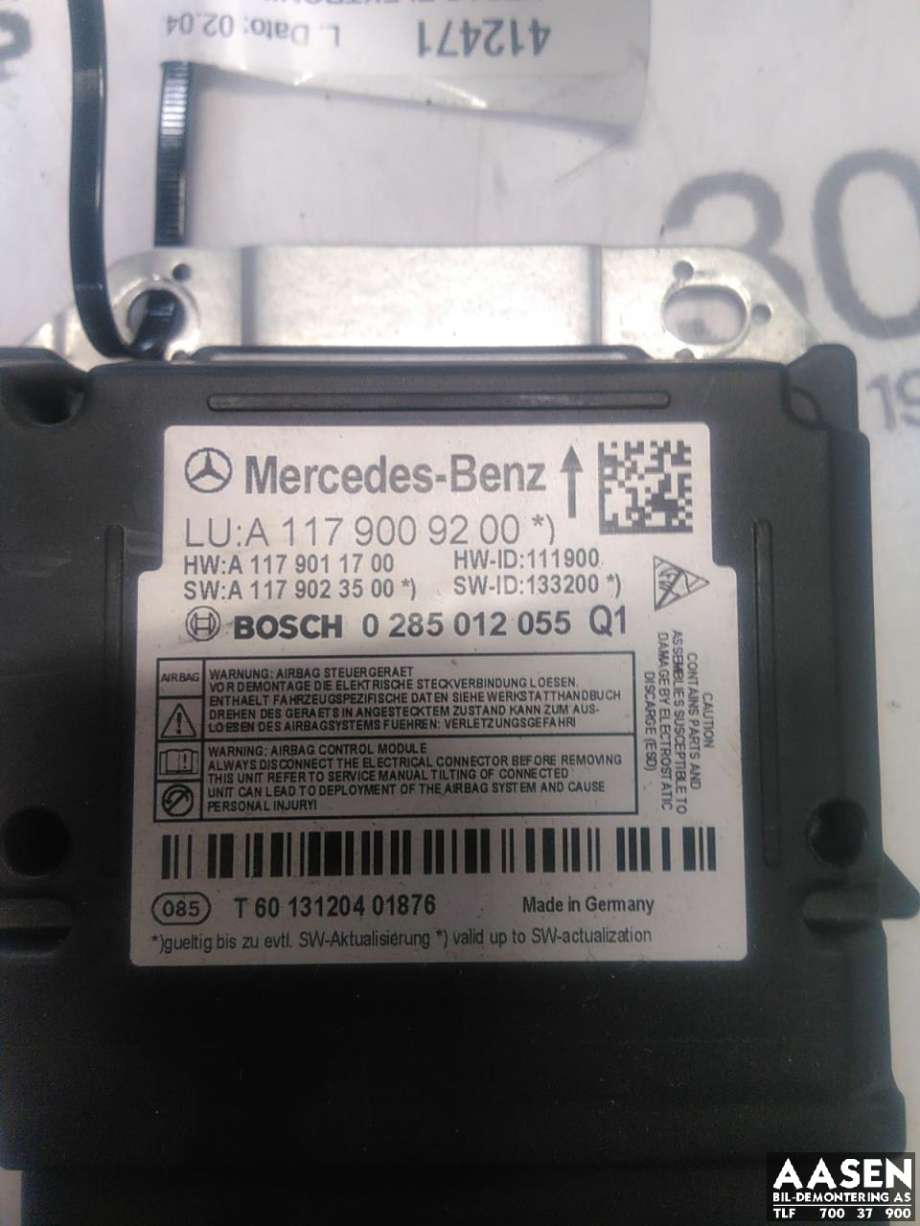 Airbag elektronikk til Mercedes CLA 2013-2019 (C117) (C117) (A 117 900 92 00|)