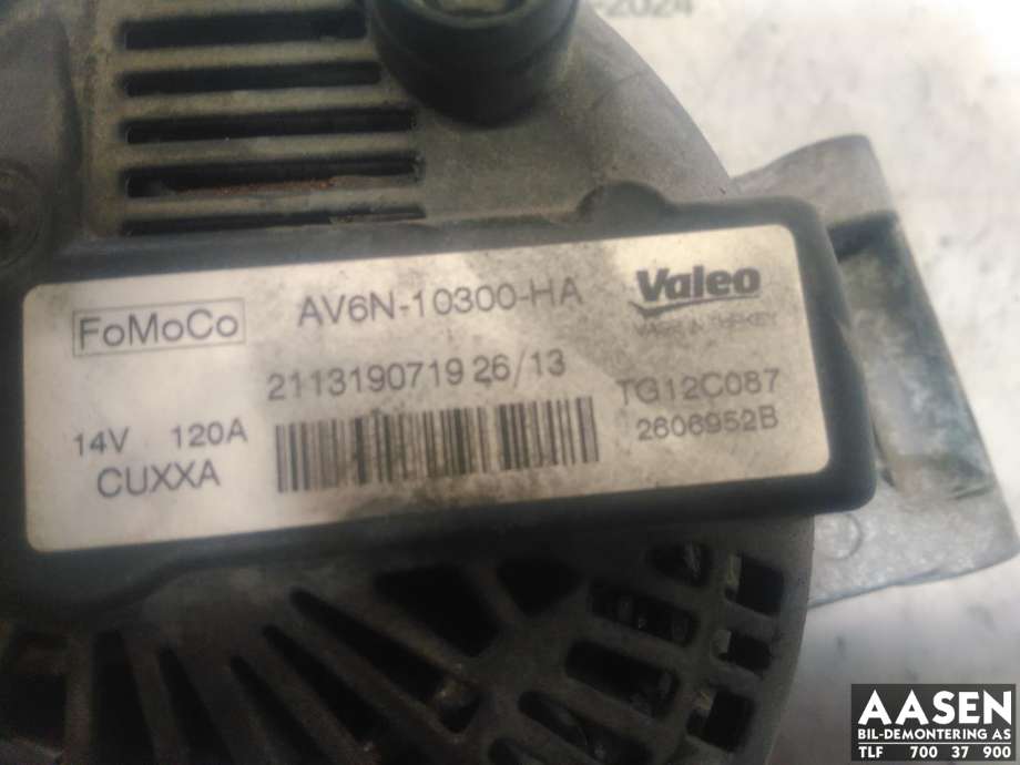 Dynamo til Ford Fiesta 2013-2017 (Type VI, Fase 2)  (VALEO|1871861|AV6N-10300-HA|2265722)