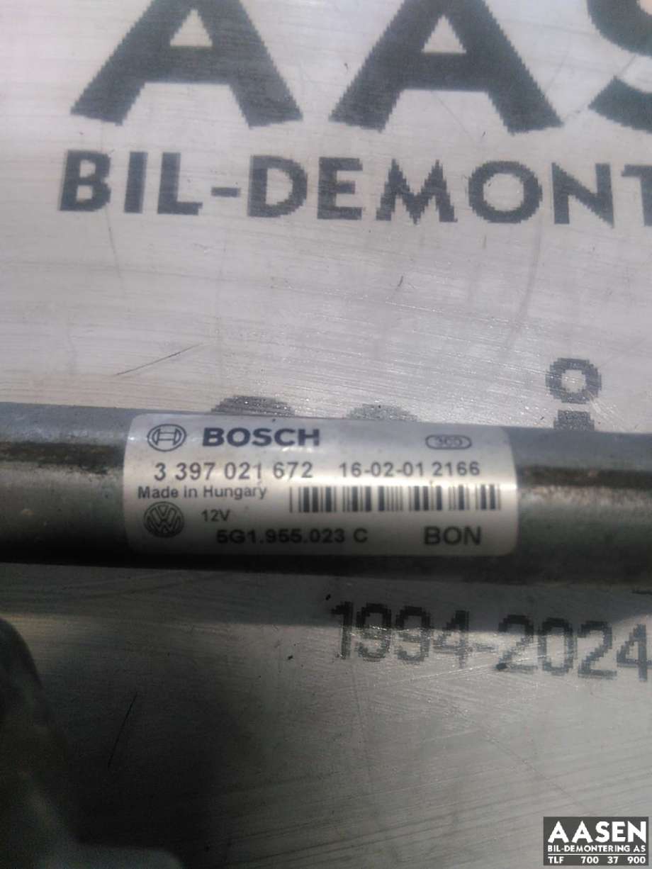 Viskermotor frontrute komplett m/overføring til VW Golf VII 2012-2017 (Fase 1)  (5G1 955 023 C|)