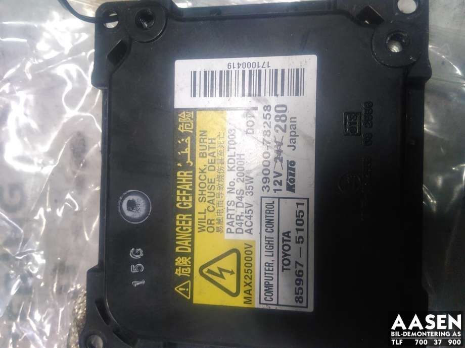 Styreenhet xenon/ballast til Toyota Avensis 2009-2015 (Type III, Fase 1) (39000-78258|)
