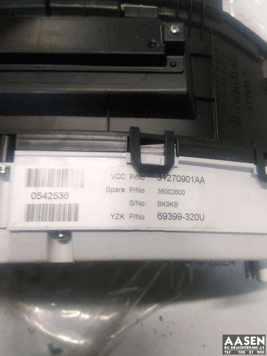 Instrumentpanel til Volvo V70 2007-2013 (Type III, Fase 1)  