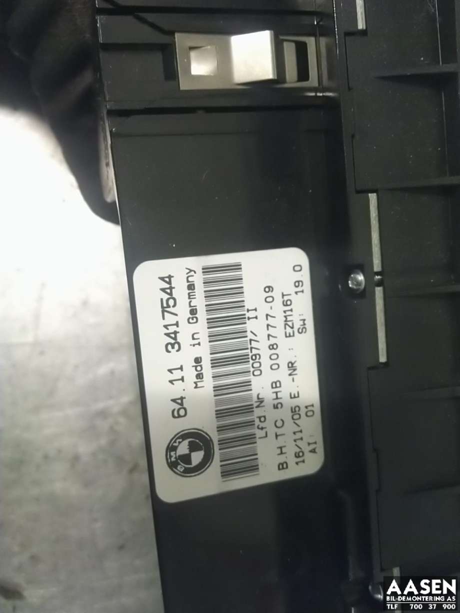 Varmeapparat betjening til BMW X3 2003-2006 (Fase 1) (E83) (E83)