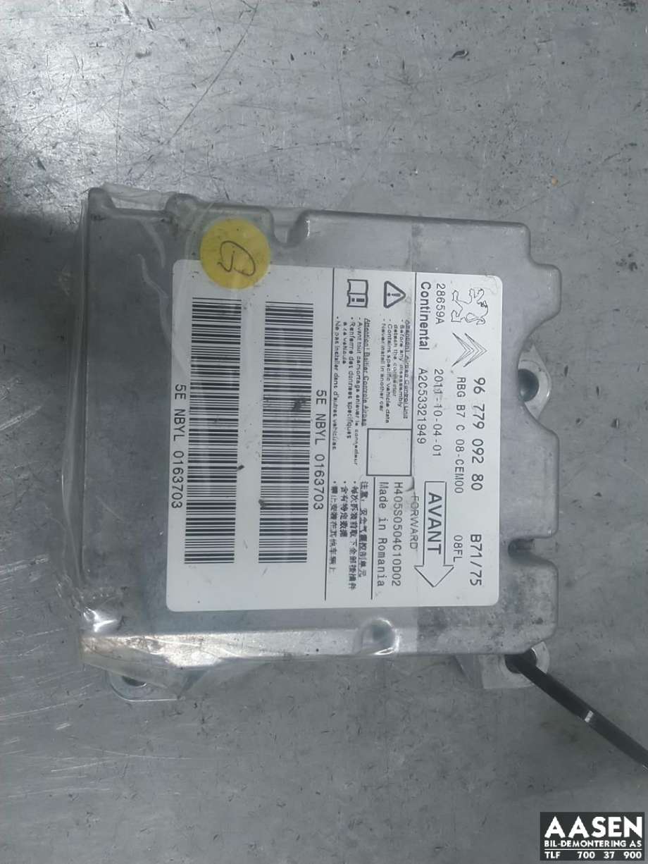 Airbag elektronikk til Citroën DS4, 2011-2017 (16 069 747 80)