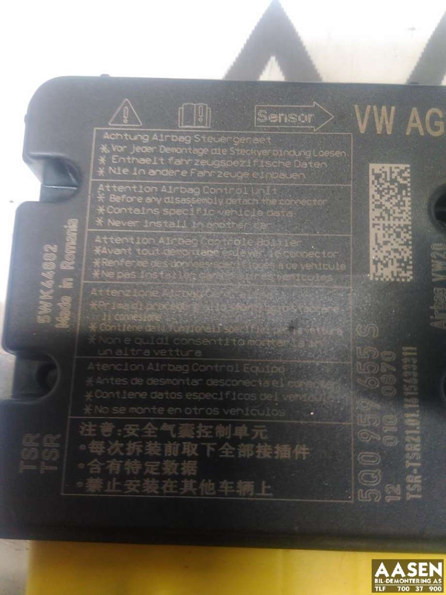 Airbag elektronikk til VW Golf VII 2012-2017 (Fase 1)  (5Q0 959 655 S|)