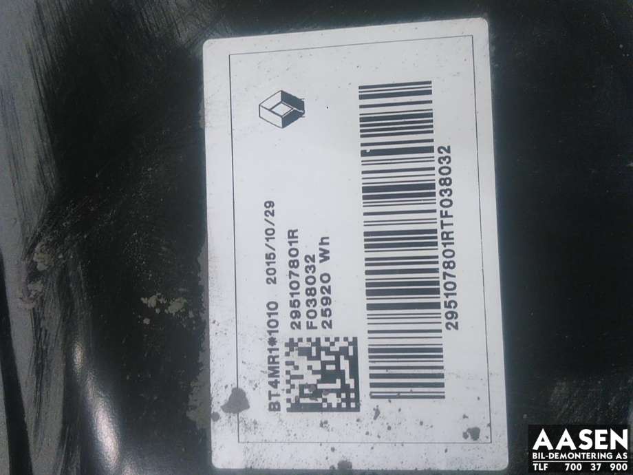 Batteripakke elbil til Renault Zoe 2013-2019 (Fase 1)  (295107801R|)