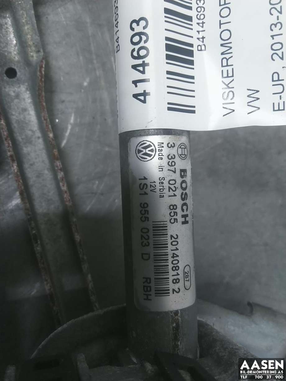 Viskermotor frontrute komplett m/overføring til VW E-Up 2013-2019 (1S1 955 023 D|)