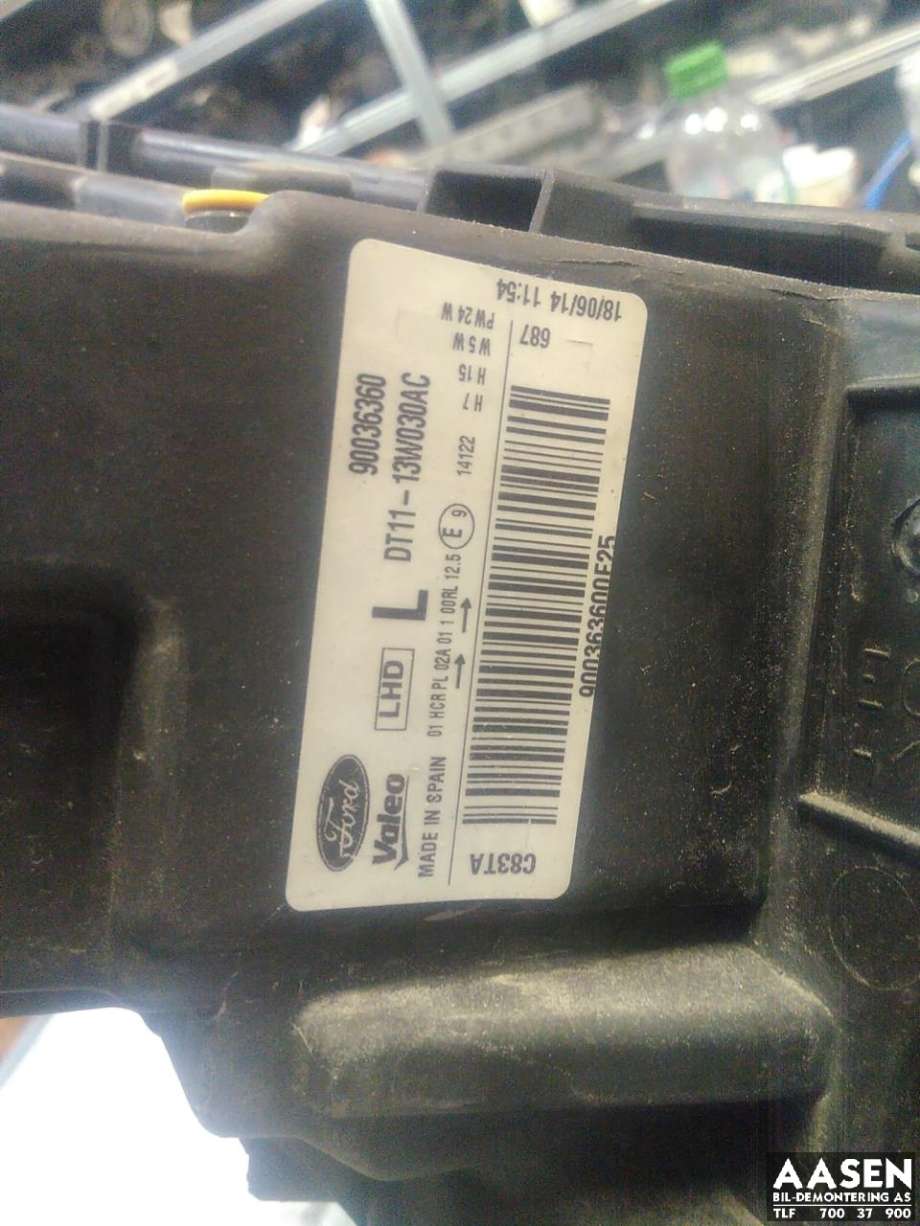 Frontlykt venstre halogen til Ford Transit Connect 2013-2018 Type II, Fase 1 (1827690|DT11-13W030-AC|)
