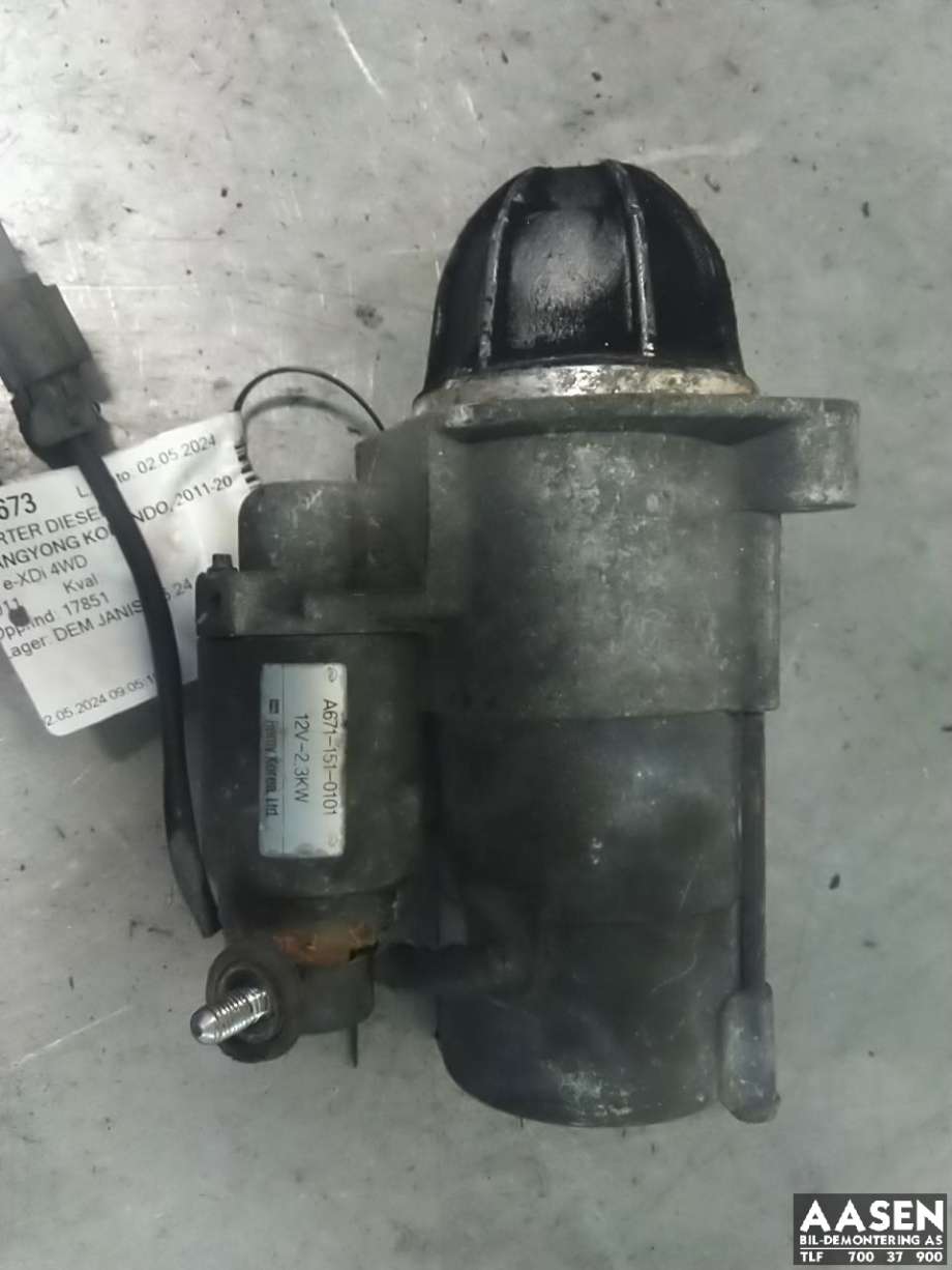 Starter diesel til SsangYong Korando, 2011-2013 (Type III) (REMY|A671-151-0101)