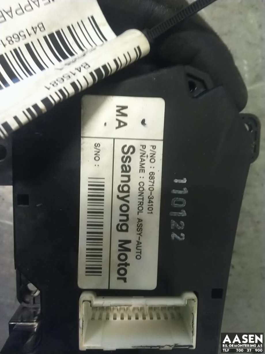 Varmeapparat betjening til SsangYong Korando 2011-2013 (Type III)  (68710-34101|)