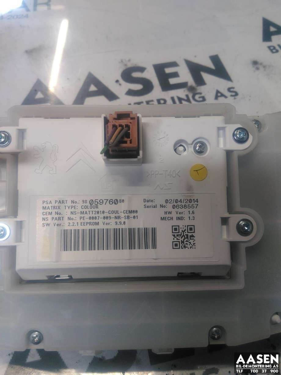 Instrumentpanel til Peugeot 2008 2013-2019 (Type I) (98 054 073 80|)