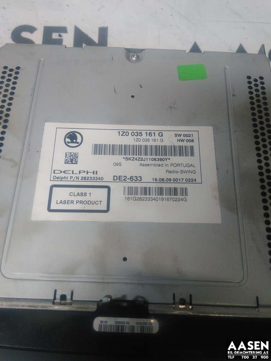 Bilstereo til Škoda Octavia 2009-2013 (Type II, Fase 2)  (1Z0 035 161 G|)