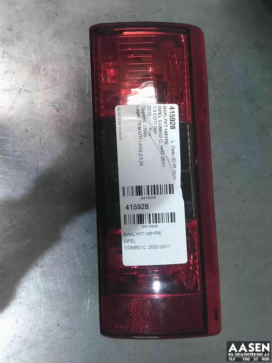 Baklykt høyre til Opel Combo C 2002-2011 (9199761|)