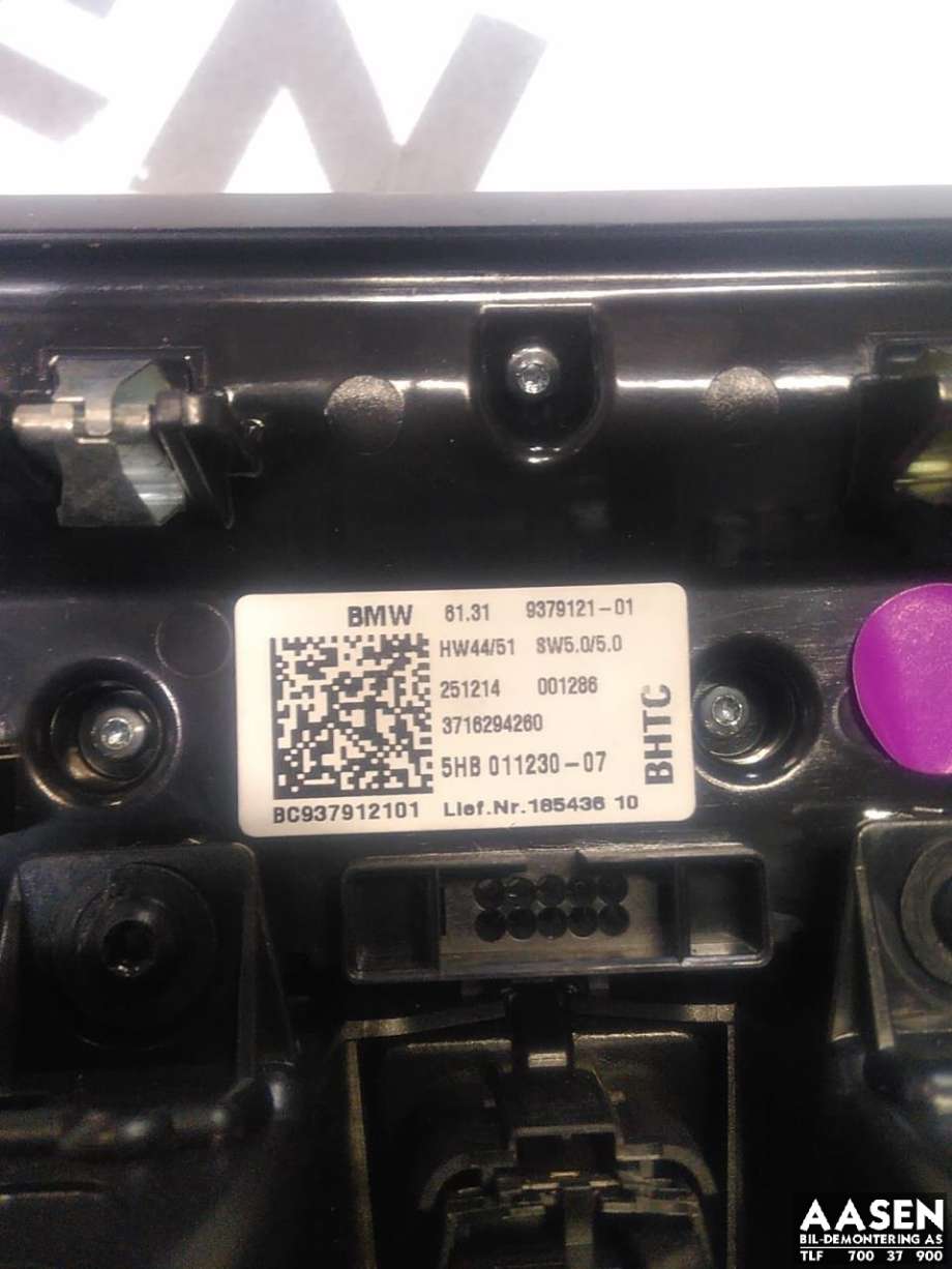 Varmeapparat betjening til BMW i3 2013-2022