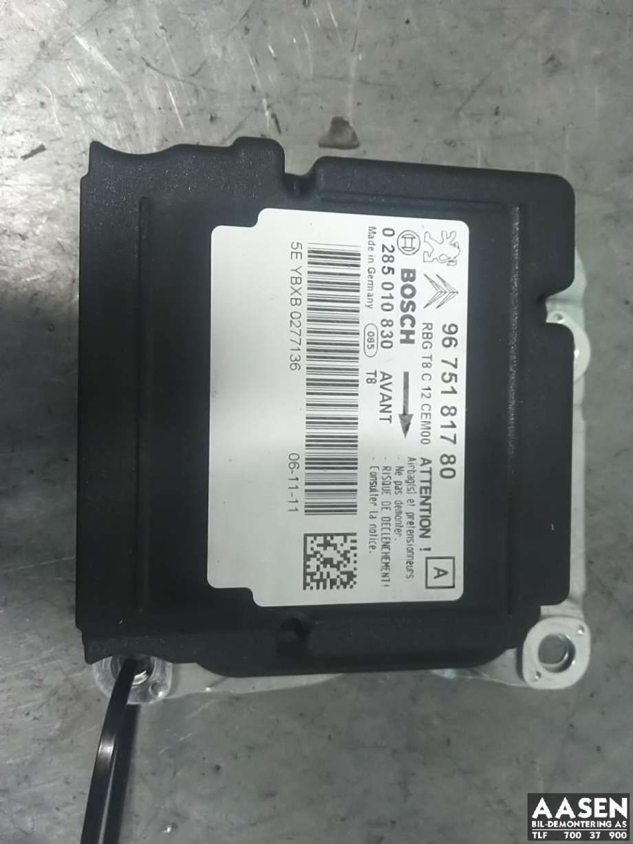Airbag elektronikk til Peugeot 3008 2009-2016 (Type I) (BOSCH|9675181780|)