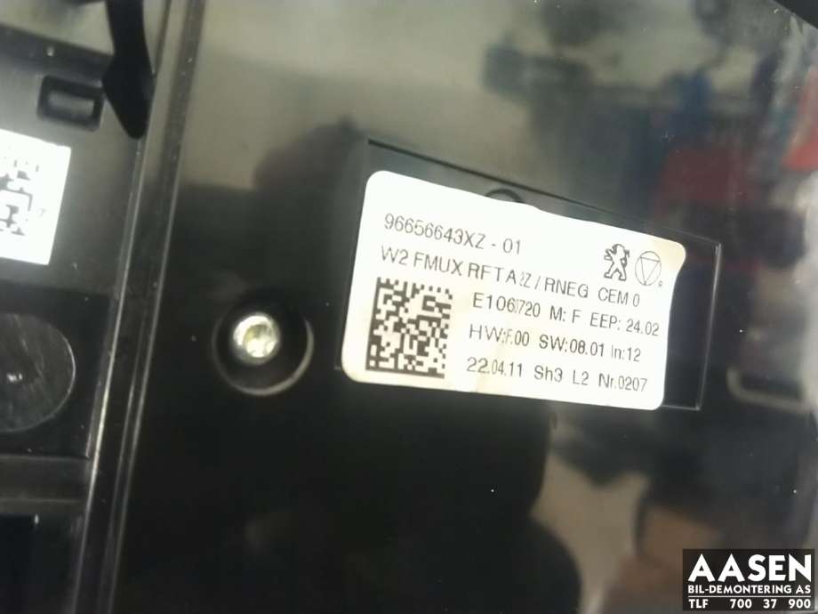 Varmeapparat betjening til Peugeot 508 2011-2014 (Type I, Fase 1) (6155 JY|96656643XZ|)
