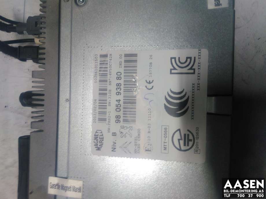 Bilstereo til Peugeot 208 2012-2019 (Type I)  (98 054 938 80|)