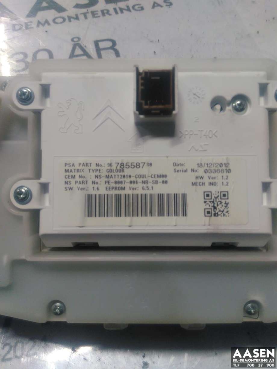 Instrumentpanel til Peugeot 208 2012-2019 (Type I)
