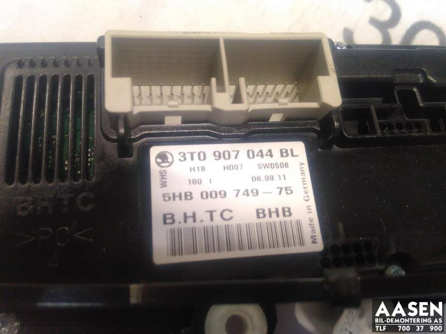 Varmeapparat betjening til Škoda Superb 2008-2015 (Type II) (3T0 907 044 BL|)