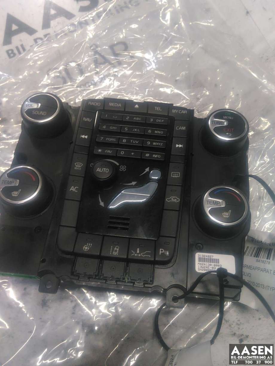 Bilstereo betjeningspanel til Volvo V60 2010-2013 (Type I, Fase 1)