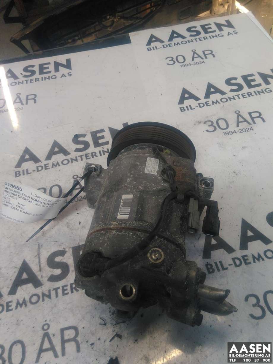 Aircondition kompressor til Nissan Qashqai, 2014-2021 (Type II)  (926004EB0A)