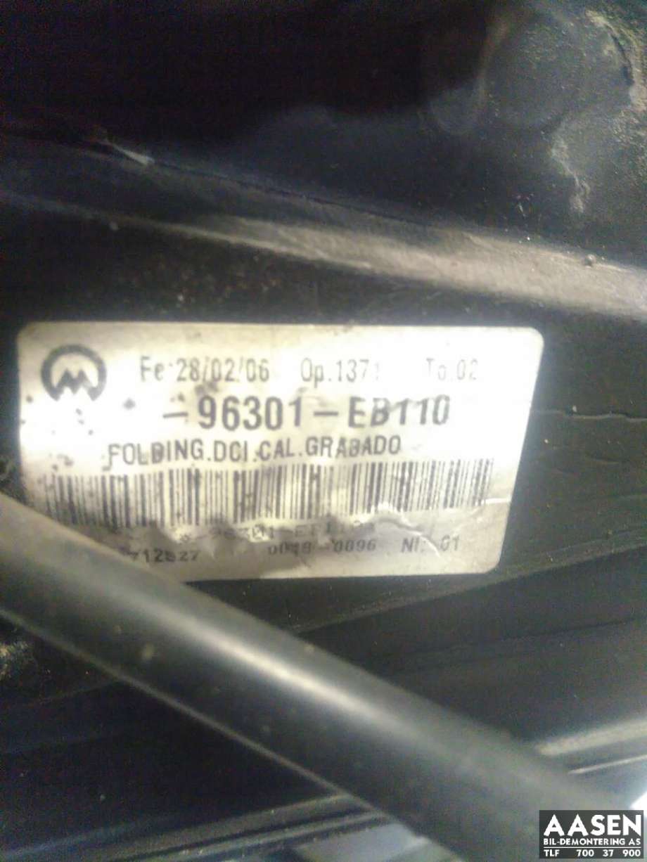 Speil høyre til Nissan Navara 2005-2010 (Fase 1) (D40) (D40) (96301EB106|96301EB110|)