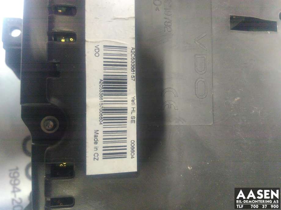 Instrumentpanel til Škoda Yeti 2009-2013 (Fase 1)  (5L0 920 840 E|)