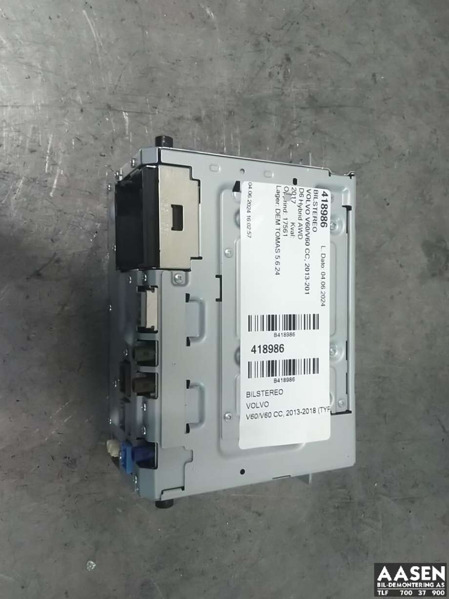 Bilstereo til Volvo V60/V60 CC, 2013-2018 (Type I, Fase 2)  (31667709AA)