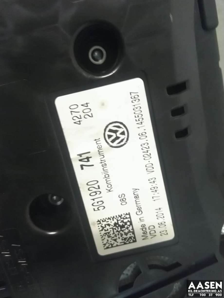 Instrumentpanel til VW Golf VII 2012-2017 (Fase 1)  
