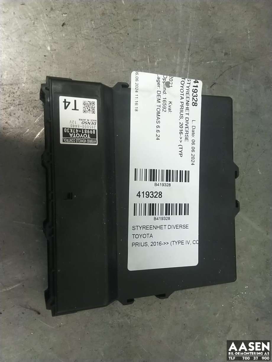 Styreenhet diverse til Toyota Prius 2016-2023 (Type IV) (combi) (combi) (89981-47K30|8998147M90|)
