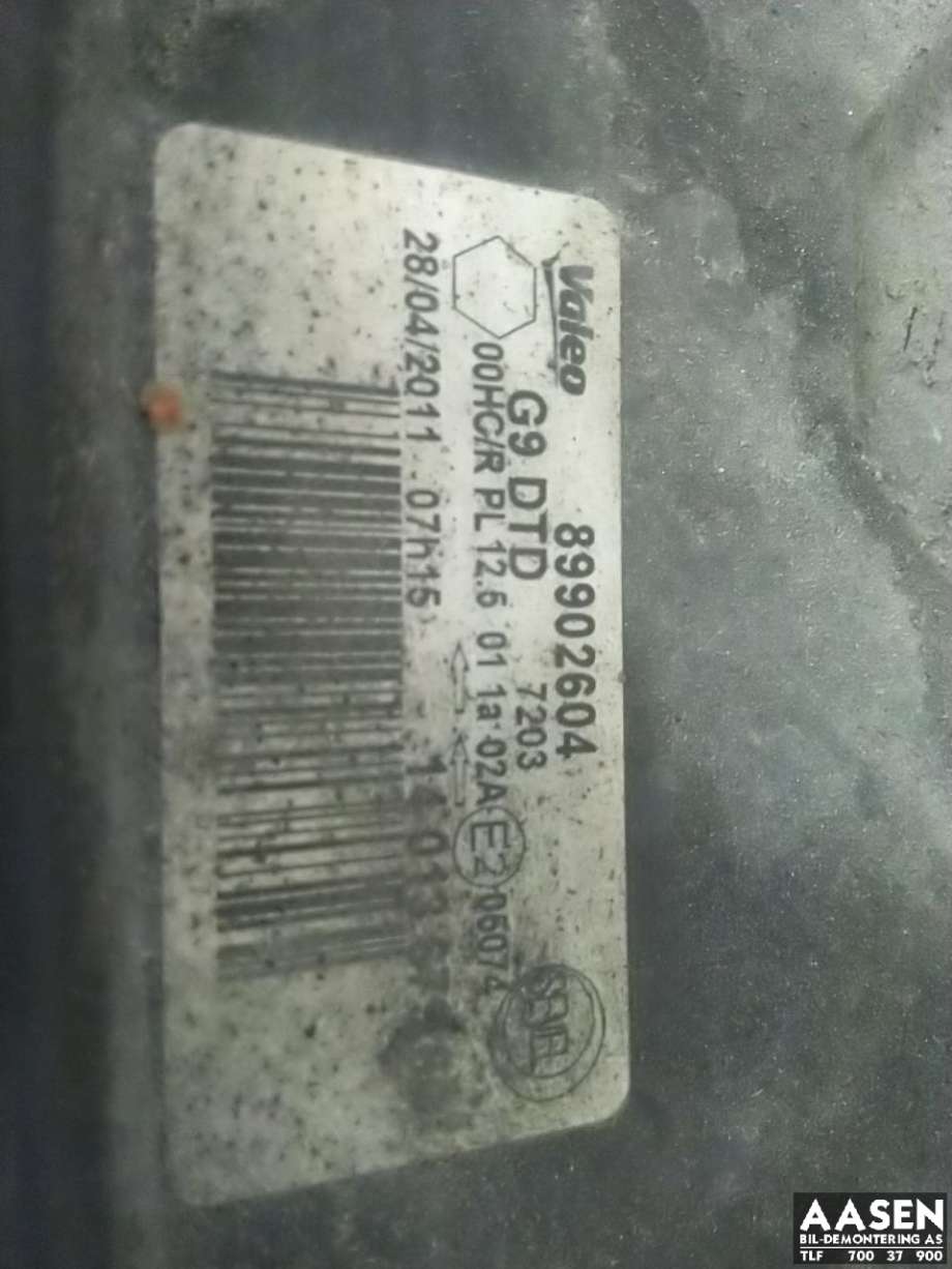 Frontlykt høyre halogen til Citroën Jumpy 2007-2016 (Type II)  (6206 L0|)