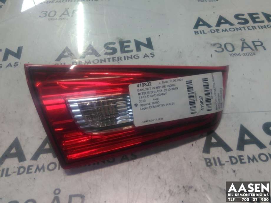 Baklykt venstre indre til Mitsubishi ASX 2010-2019 (8336A087|)