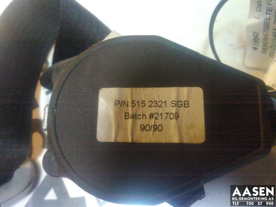 Sikkerhetsbelte foran høyre til Isuzu D-Max 2007-2012 (Type I)  