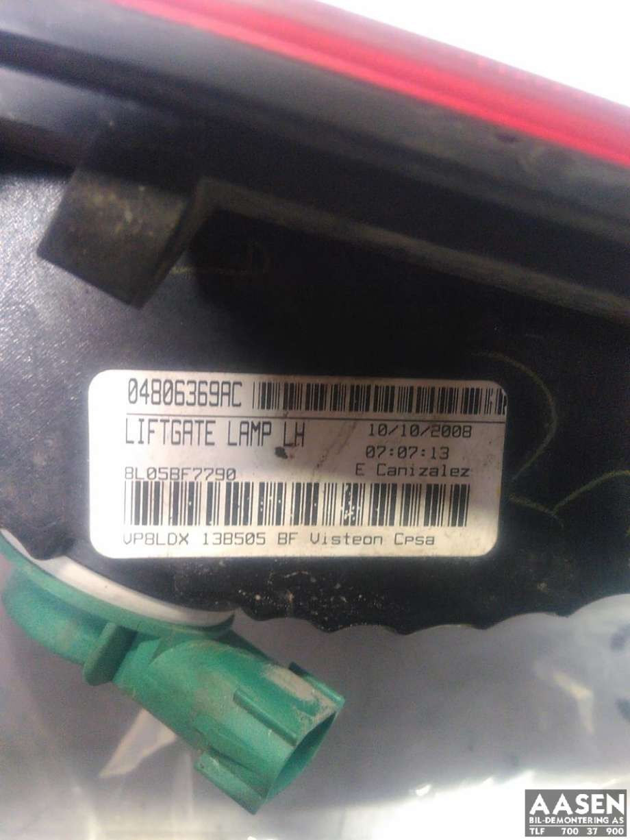 Baklykt venstre indre til Dodge Journey 2008-2010  