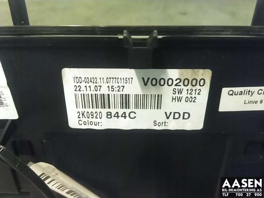 Instrumentpanel til VW Caddy 2004-2010 (Type III, Fase 1) (2K0 920 844 CX|)