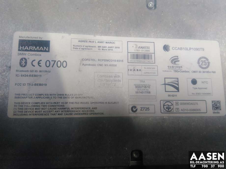 Styreenhet diverse til BMW X3 2010-2017 (F25) (F25) (9210860-03|9244188-01|84.10-9244188-01)
